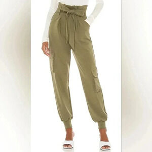 Lovers + Friends CC Cargo Sweatpants in Olive Green